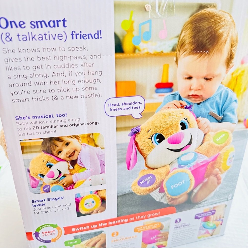 Fisher-Price Laugh & Learn Smart Stages Puppy Plush Learning Toy for Baby Infant - Picture 4 of 9